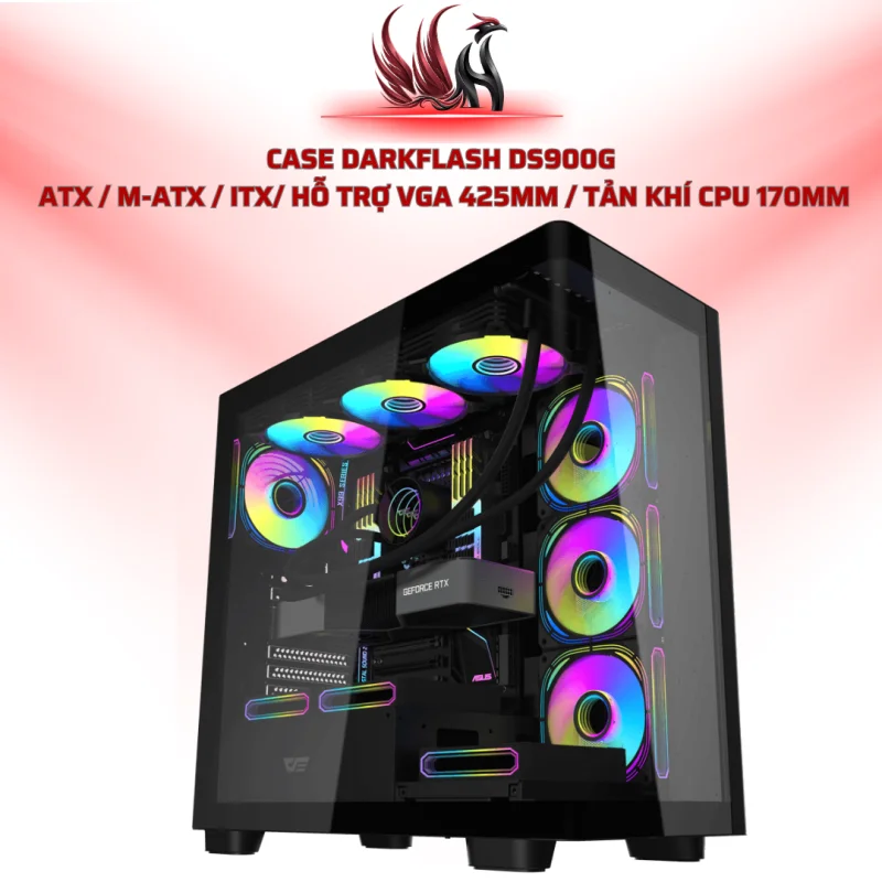 Case DARKFLASH DS900G  ATX / M-ATX / ITX/ Hỗ Trợ VGA 425mm / Tản Khí CPU 170mm | HOCO STORE PC