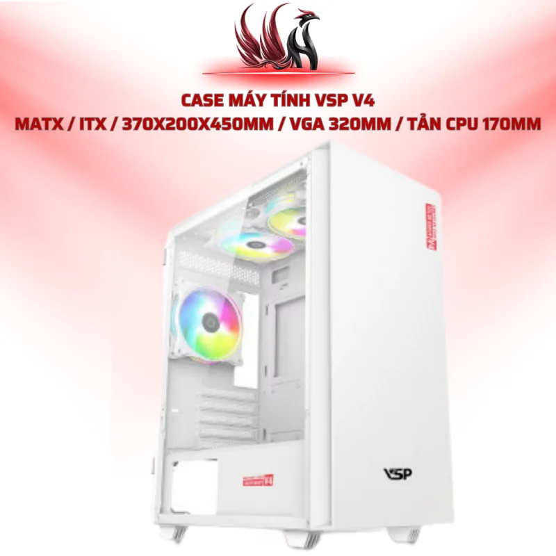 Case Máy Tính VSP V4 MATX / ITX / 370x200x450mm / VGA 320mm / Tản CPU 170mm | HOCO STORE PC