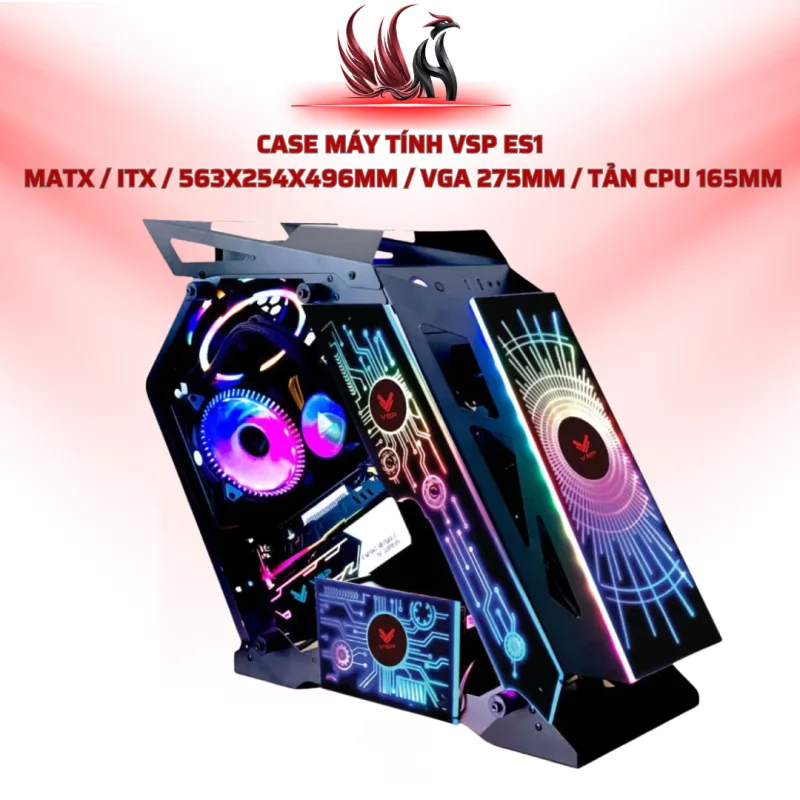 Case Máy Tính VSP ES1  MATX / ITX / 563x254x496mm / VGA 275mm / Tản CPU 165mm | HOCO STORE PC
