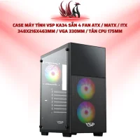 Case Máy Tính VSP KA34 Sẵn 4 Fan ATX / MATX / ITX 348x216x463mm / VGA 330mm / Tản CPU 175mm | HOCO STORE PC