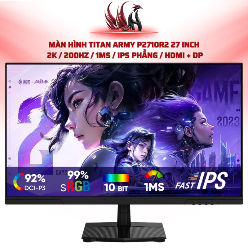 Màn Hình TITAN ARMY P2710R2 27 Inch  2K / 200Hz / 1ms / IPS Phẳng / HDMI + DP | HOCO STORE PC