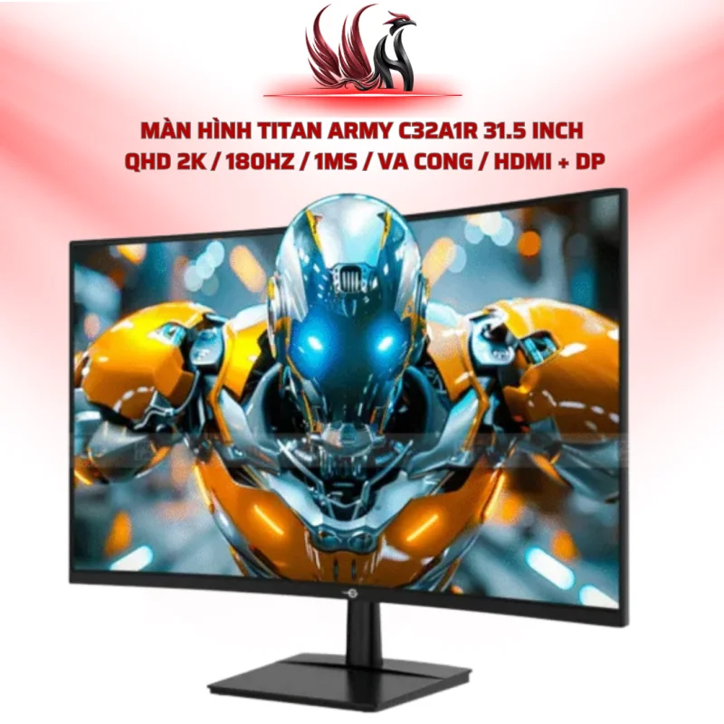 Màn Hình TITAN ARMY C32A1R 31.5 Inch  QHD 2K / 180Hz / 1ms / VA Cong / HDMI + DP | HOCO STORE PC