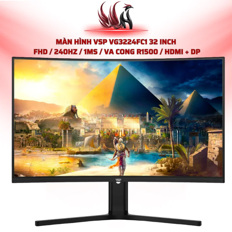 Màn Hình VSP VG3224FC1 32 Inch  FHD / 240Hz / 1ms / VA Cong R1500 / HDMI + DP | HOCO STORE PC