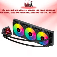 Tản Nhiệt Nước VSP Vision Pro VPA-360 Black LCD ARGB 360MM – Hiệu Năng Cao Cho Gaming PC | HOCO STORE PC