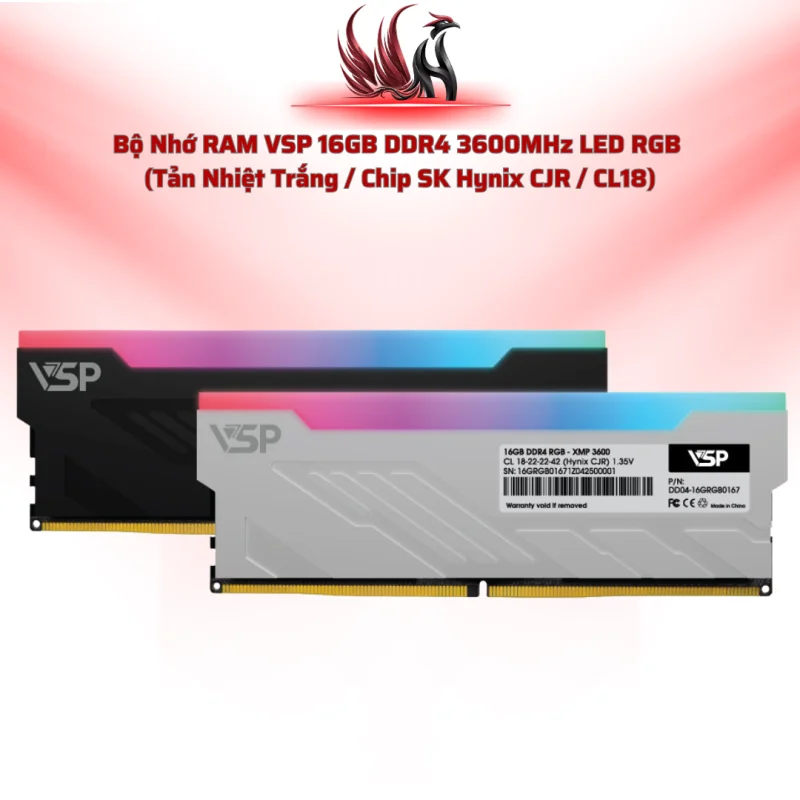 RAM VSP DDR4 RGB PC 16GB 3600MHz White – LED RGB, Hynix | HOCO STORE PC
