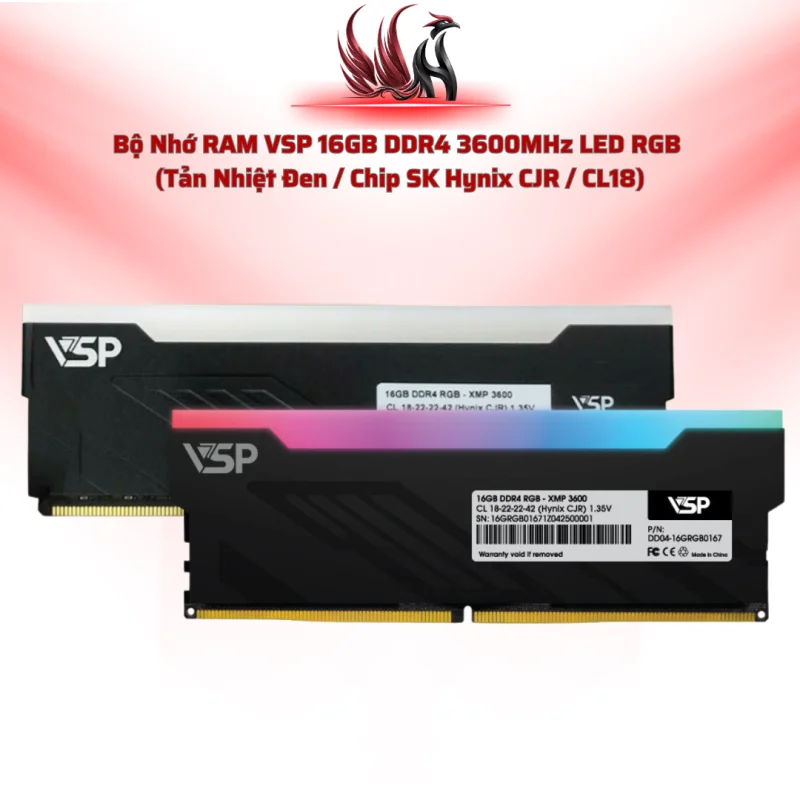 RAM VSP DDR4 RGB PC 16GB 3600MHz – LED RGB, Hynix CJR | HOCO STORE PC