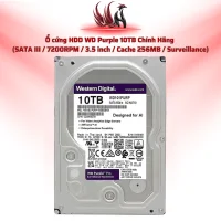 Ổ Cứng HDD WD Purple 10TB Chính Hãng – SATA III 3.5 inch Chuyên Camera Giám Sát 24/7 | HOCO STORE PC
