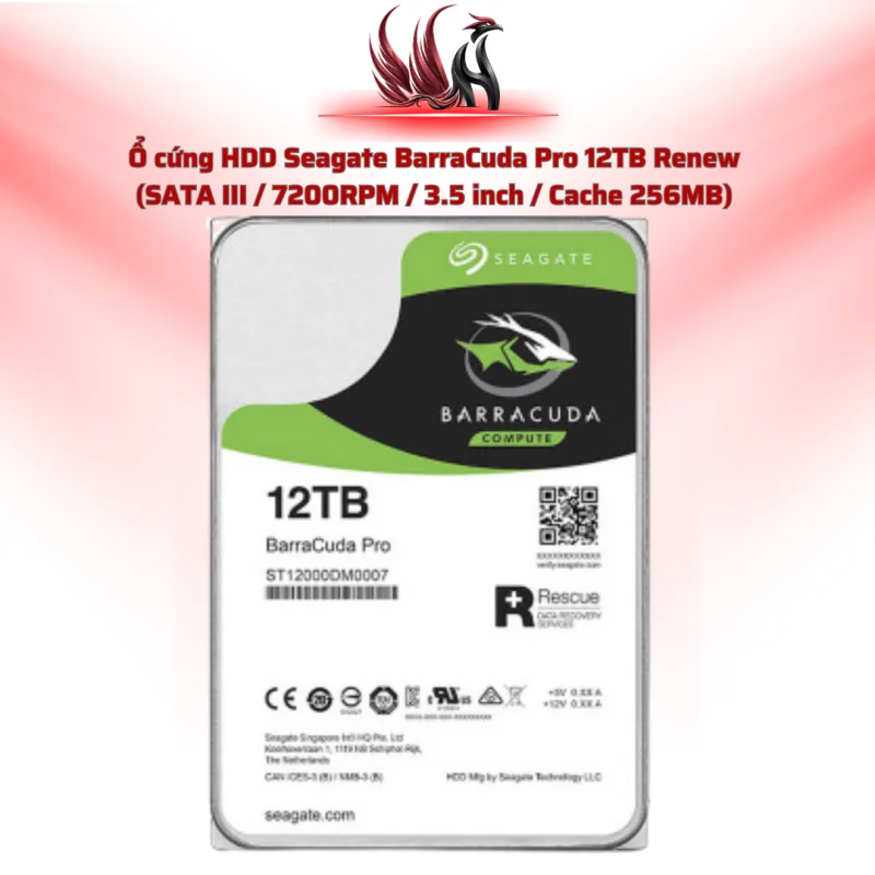 Ổ Cứng HDD Seagate Barracuda Pro 12TB Renew – SATA III 7200RPM 3.5 inch Dung Lượng Lớn | HOCO STORE PC