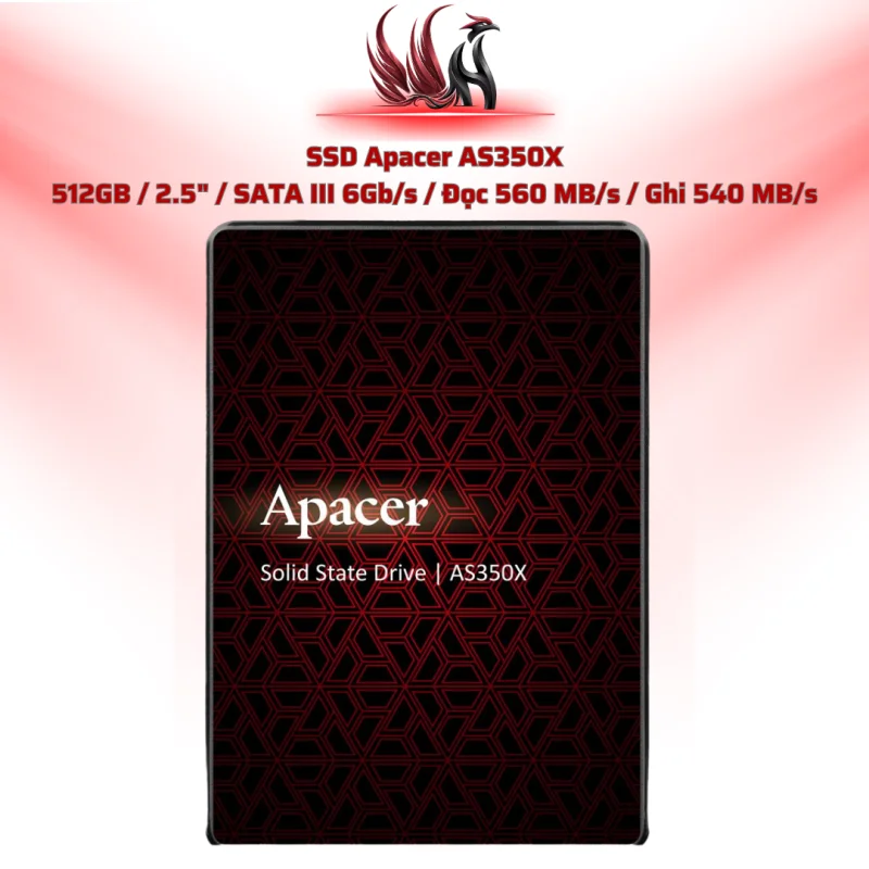 SSD Apacer AS350X 512GB / 2.5" / SATA III 6Gb/s / Đọc 560 MB/s / Ghi 540 MB/s | HOCO STORE PC