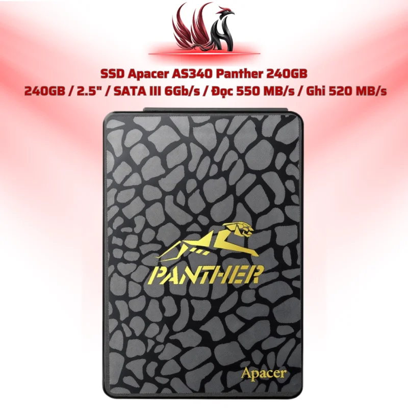 SSD Apacer AS340 Panther 240GB  240GB / 2.5" / SATA III 6Gb/s / Đọc 550 MB/s / Ghi 520 MB/s | HOCO STORE PC