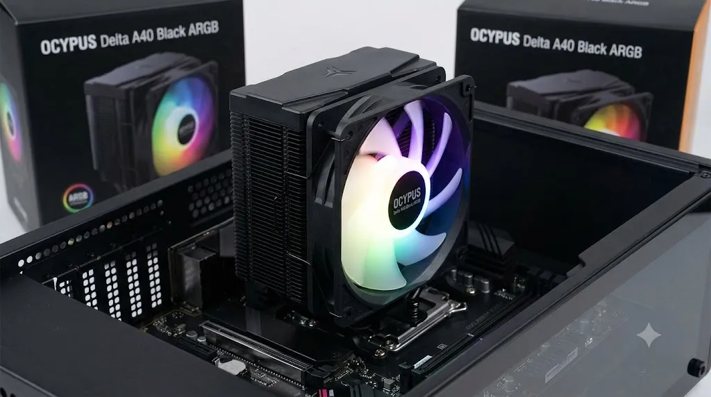 Tản Nhiệt Khí CPU Ocypus Delta A40 Black ARGB