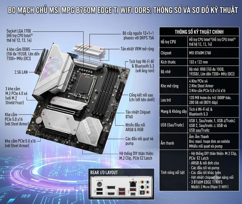 Mainboard MSI MPG B760M EDGE TI WIFI DDR5