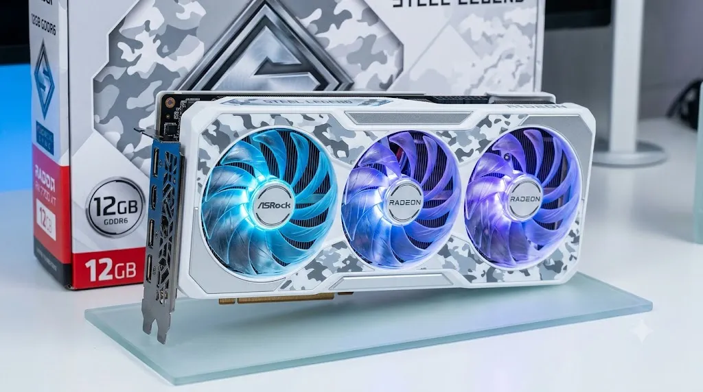 Card Màn Hình ASRock Radeon RX 7700 XT Steel Legend 12GB OC