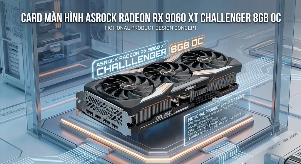 Card Màn Hình ASRock Radeon RX 9060 XT Challenger 8GB OC