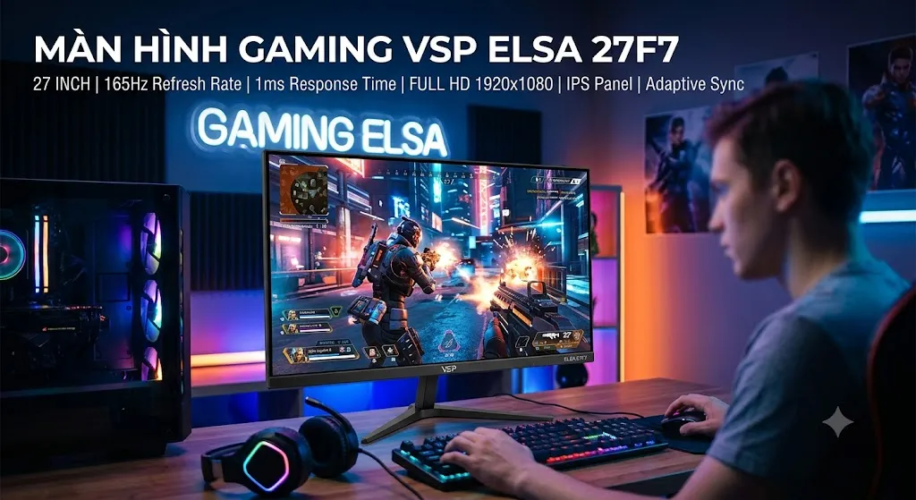 Màn Hình Gaming VSP ELSA 27F7 27 Inch 170Hz