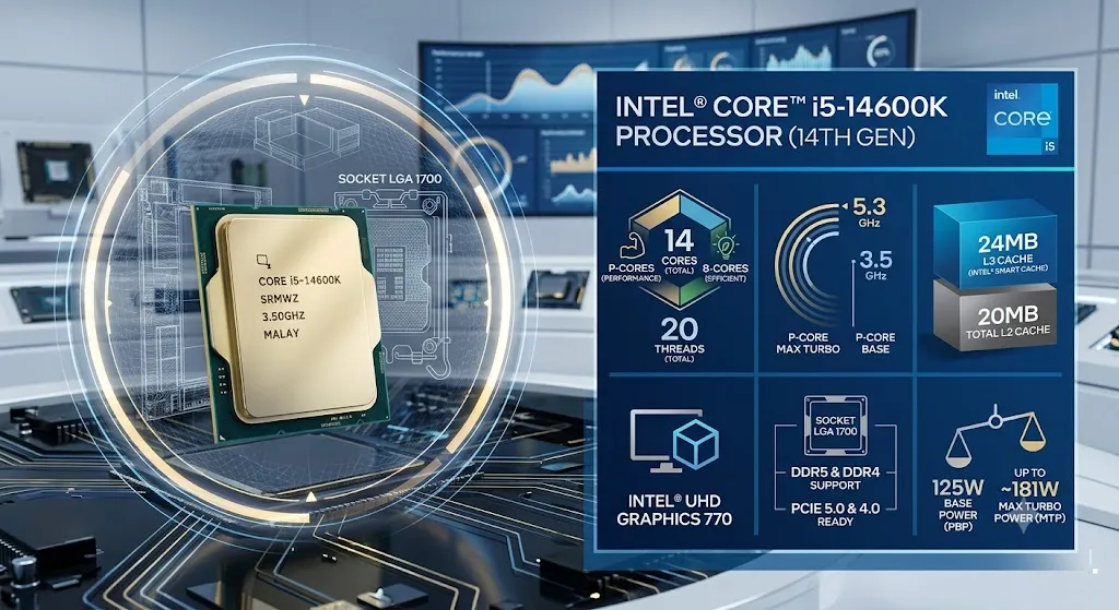 CPU Intel Core i5-14600K 14 Nhân 20 Luồng