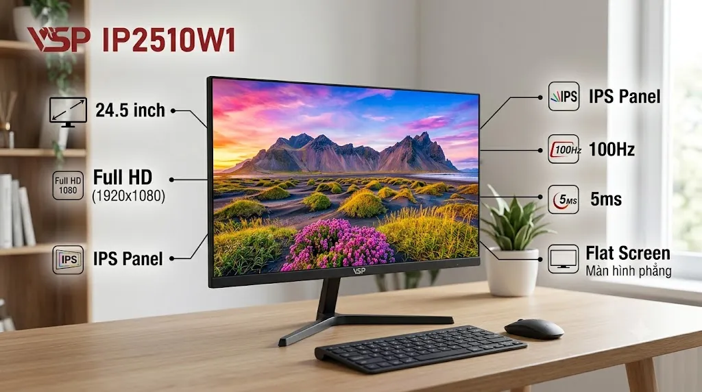 Màn Hình VSP IP2510W1 24.5 Inch IPS 100Hz