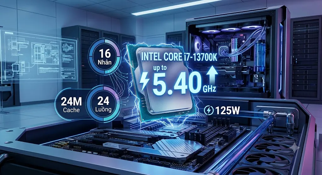 CPU Intel Core i7-13700K 16 Nhân 24 Luồng Up To 5.40GHz