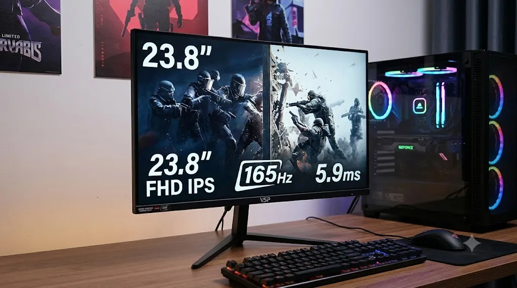 Màn Hình Gaming VSP VG248B 23.8 Inch FHD IPS 165Hz