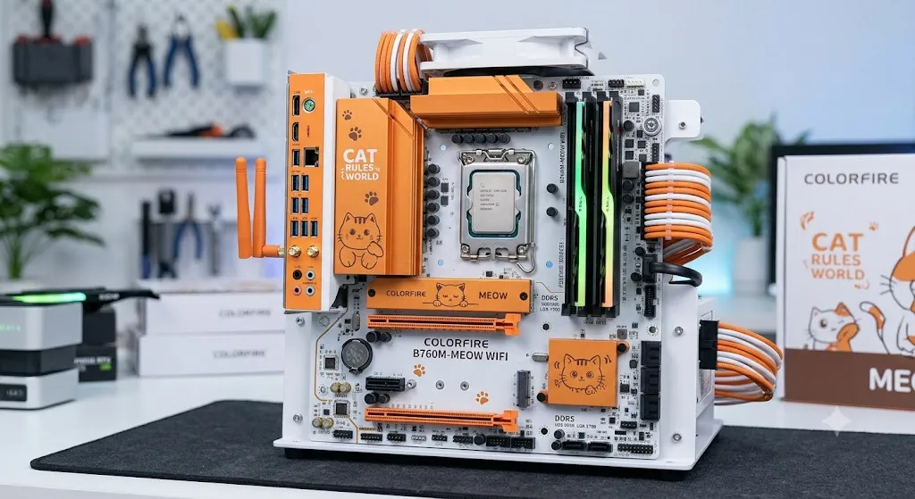 Bo Mạch Chủ Colorfire B760M Meow WiFi DDR5 Orange