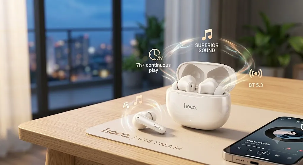 Tai Nghe Bluetooth Hoco EW43 Âm Thanh Hay Pin 7 Giờ