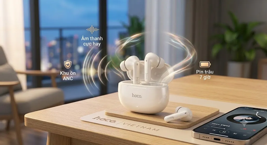 Tai Nghe Bluetooth Hoco EW51 Khử Ồn ANC