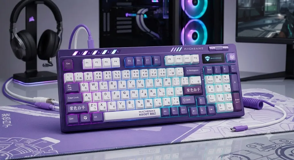 Bàn Phím Cơ Gaming Machenike K600T-B82 RGB Purple Shirasaiko
