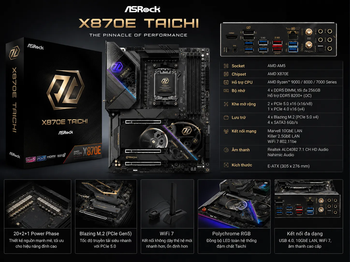Bo Mạch Chủ Mainboard ASRock X870E Taichi