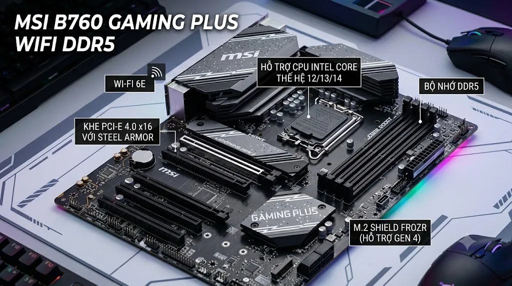 Bo Mạch Chủ MSI B760 Gaming Plus WiFi DDR5