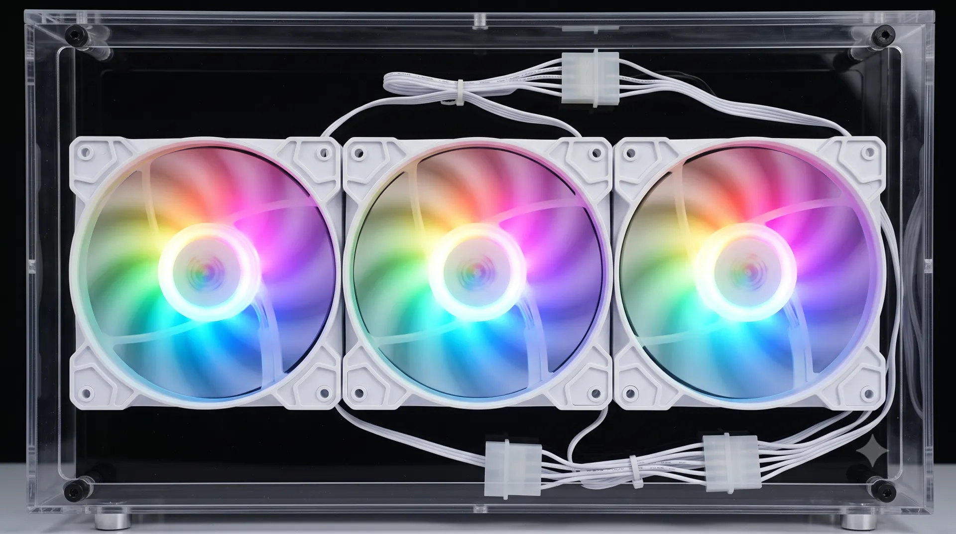 Fan Case Trắng K8 LED Rainbow Đẹp Rực Rỡ Không Cần Hub Giá Tốt