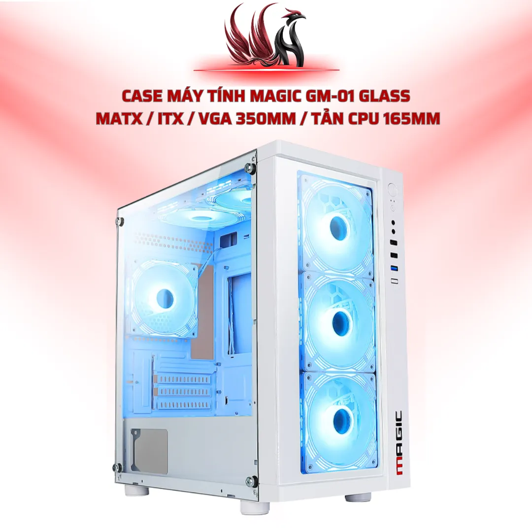 Case Máy Tính MAGIC GM-01 Glass  MATX / ITX / VGA 350mm / Tản CPU 165mm | HOCO STORE PC