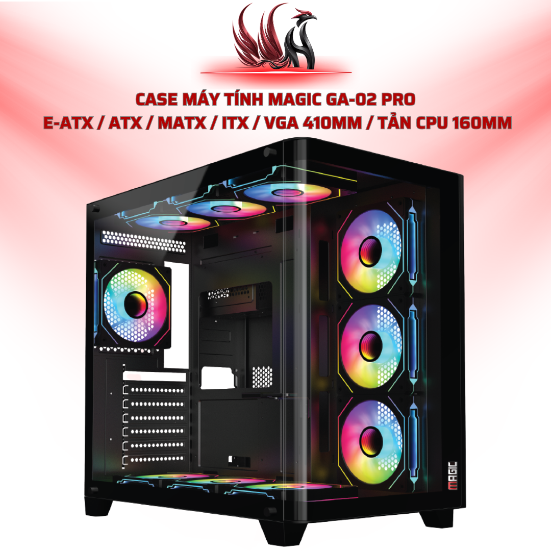 Case Máy Tính MAGIC GA-02 Pro  E-ATX / ATX / MATX / ITX / VGA 410mm / Tản CPU 160mm | HOCO STORE PC