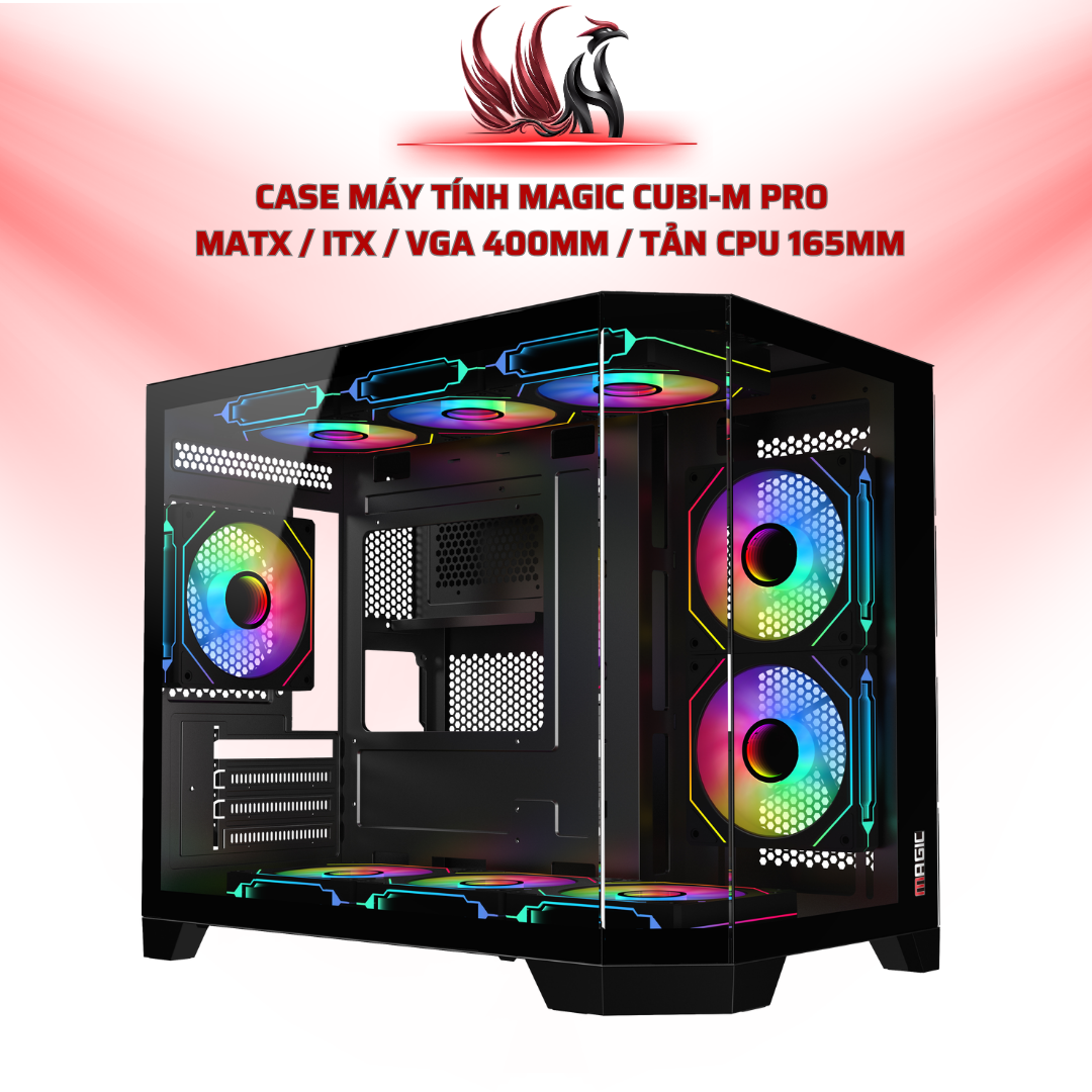 Case Máy Tính MAGIC CUBI-M Pro   MATX / ITX / VGA 400mm / Tản CPU 165mm | HOCO STORE PC