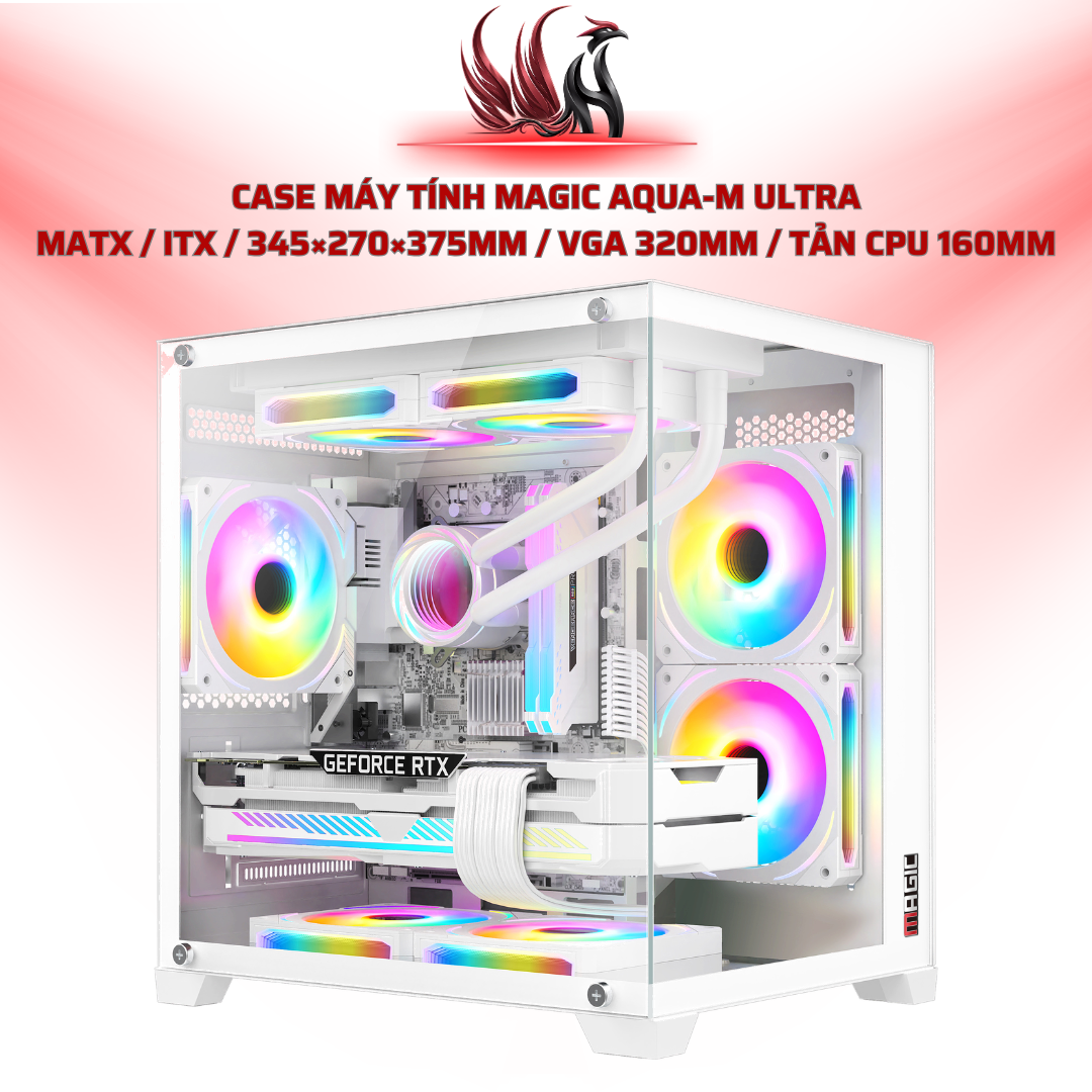 Case Máy Tính MAGIC AQUA-M ULTRA MATX / ITX / 345×270×375mm / VGA 320mm / Tản CPU 160mm | HOCO STORE PC