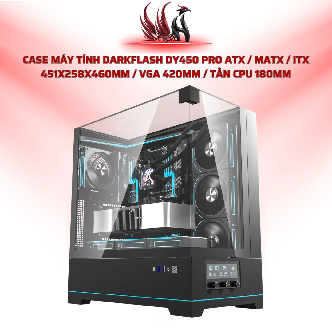 Case Máy Tính Darkflash DY450 Pro ATX / MATX / ITX 451x258x460mm / VGA 420mm / Tản CPU 180mm| HOCO STORE PC