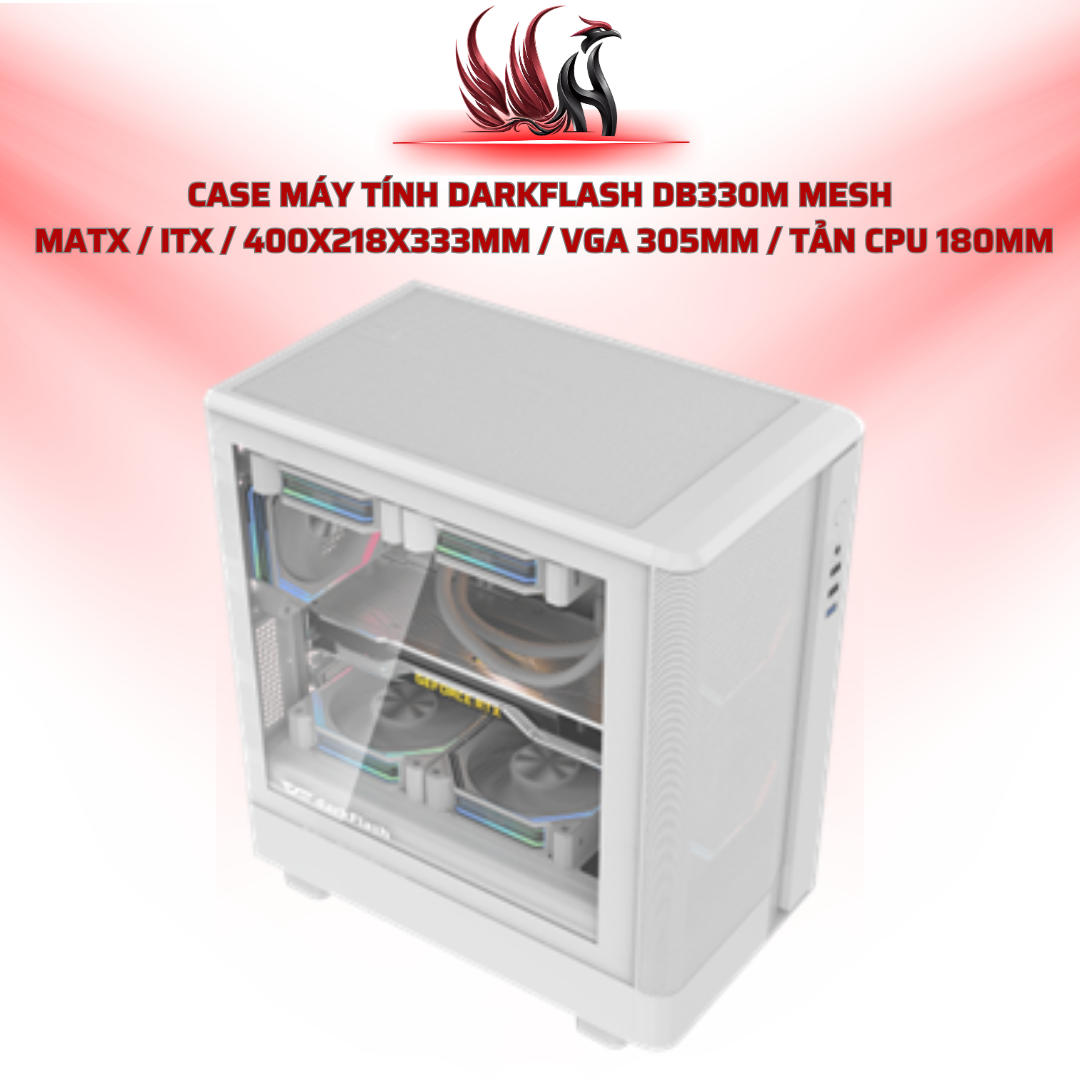 Case Máy Tính Darkflash DB330M Mesh  MATX / ITX / 400x218x333mm / VGA 305mm / Tản CPU 180mm | HOCO STORE PC