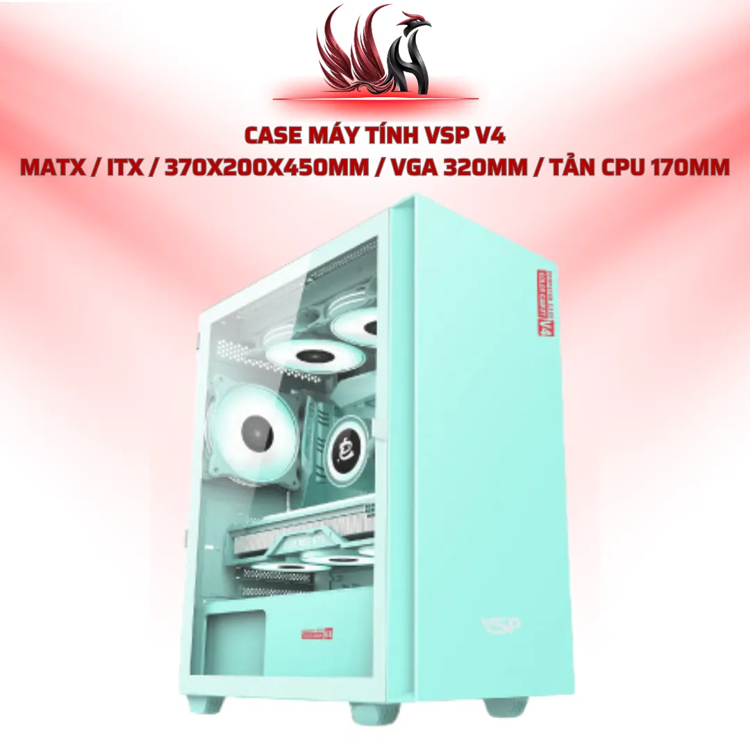 Case Máy Tính VSP V4 MATX / ITX / 370x200x450mm / VGA 320mm / Tản CPU 170mm | HOCO STORE PC