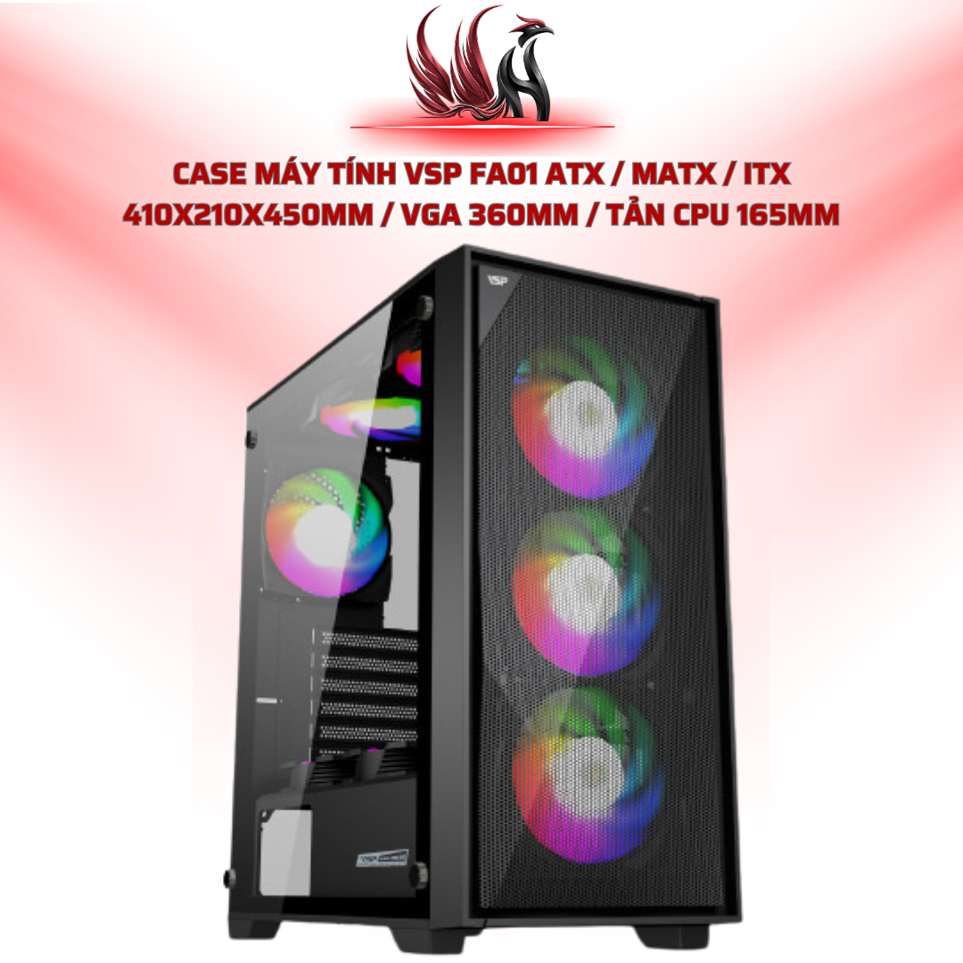 Case Máy Tính VSP FA01 ATX / MATX / ITX 410x210x450mm / VGA 360mm / Tản CPU 165mm | HOCO STORE PC