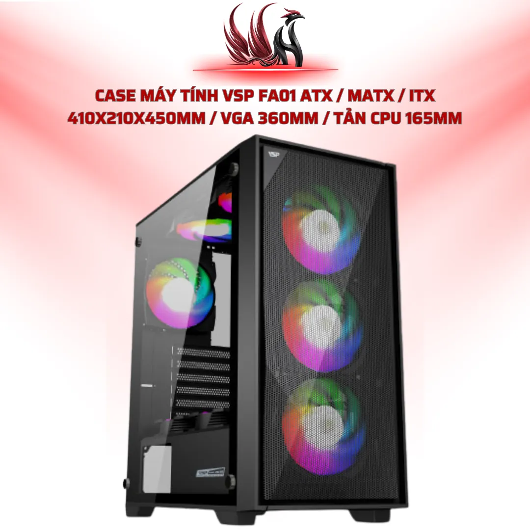 Case Máy Tính VSP FA01 ATX / MATX / ITX 410x210x450mm / VGA 360mm / Tản CPU 165mm | HOCO STORE PC