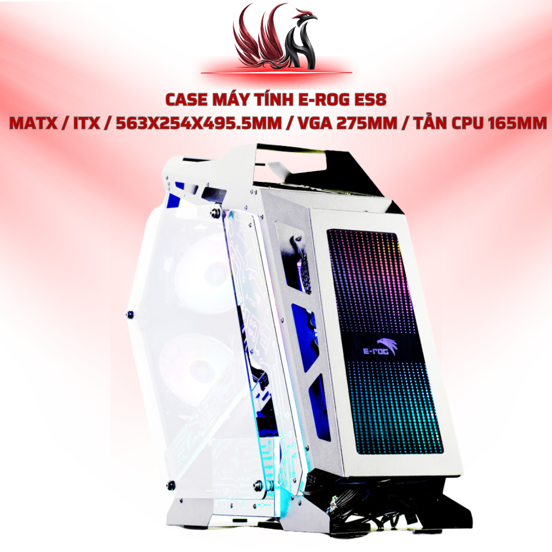 Case Máy Tính E-ROG ES8  MATX / ITX / 563x254x495.5mm / VGA 275mm / Tản CPU 165mm | HOCO STORE PC