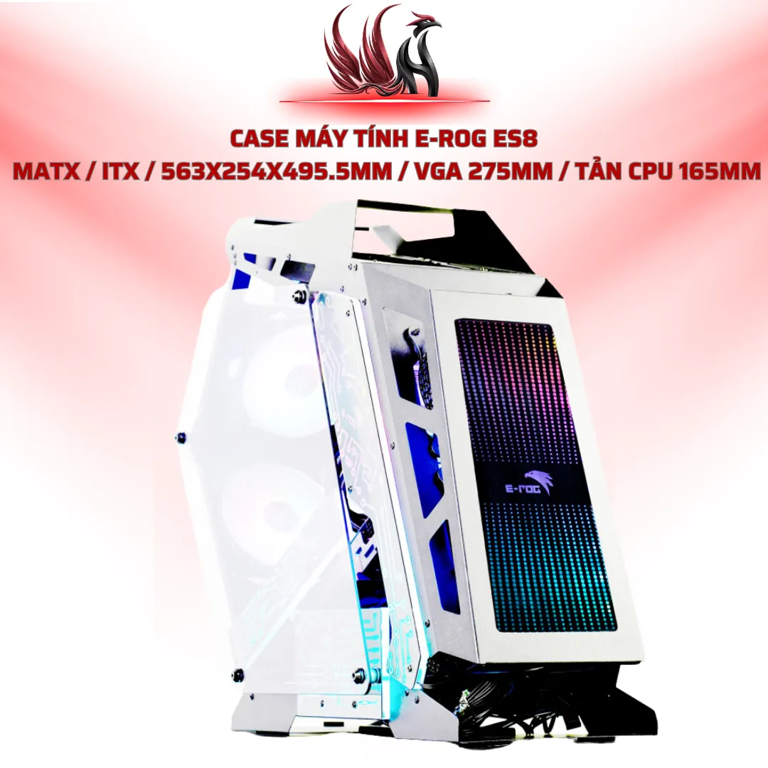 Case Máy Tính E-ROG ES8  MATX / ITX / 563x254x495.5mm / VGA 275mm / Tản CPU 165mm | HOCO STORE PC
