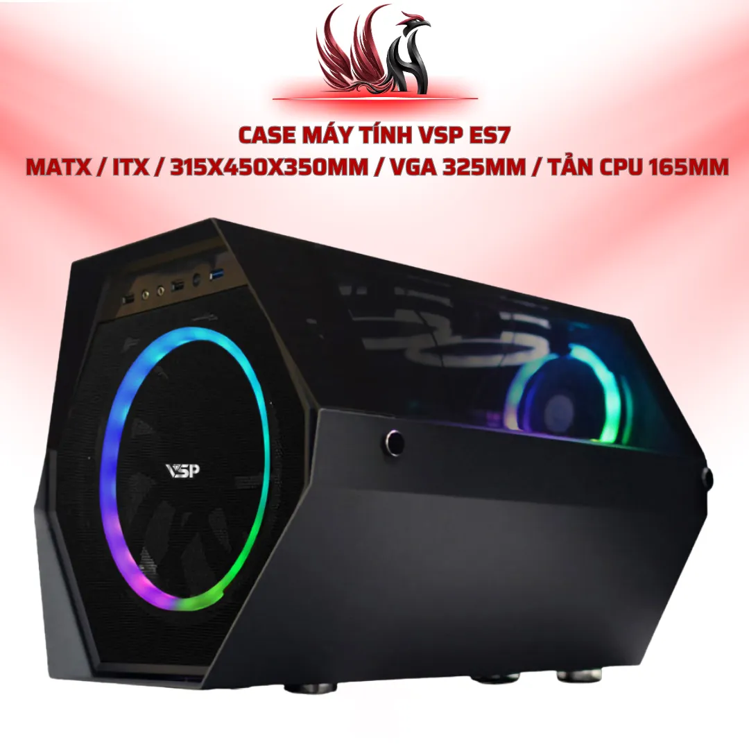 Case Máy Tính VSP ES7  MATX / ITX / 315x450x350mm / VGA 325mm / Tản CPU 165mm | HOCO STORE PC
