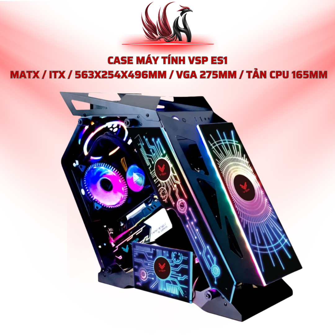 Case Máy Tính VSP ES1  MATX / ITX / 563x254x496mm / VGA 275mm / Tản CPU 165mm | HOCO STORE PC