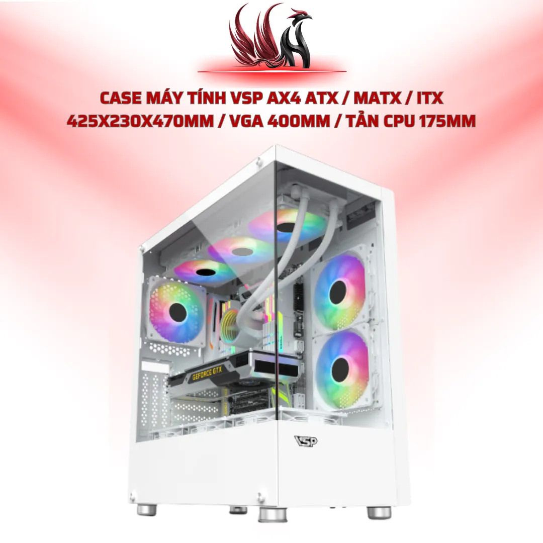 Case Máy Tính VSP AX4 ATX / MATX / ITX 425x230x470mm / VGA 400mm / Tản CPU 175mm | HOCO STORE PC