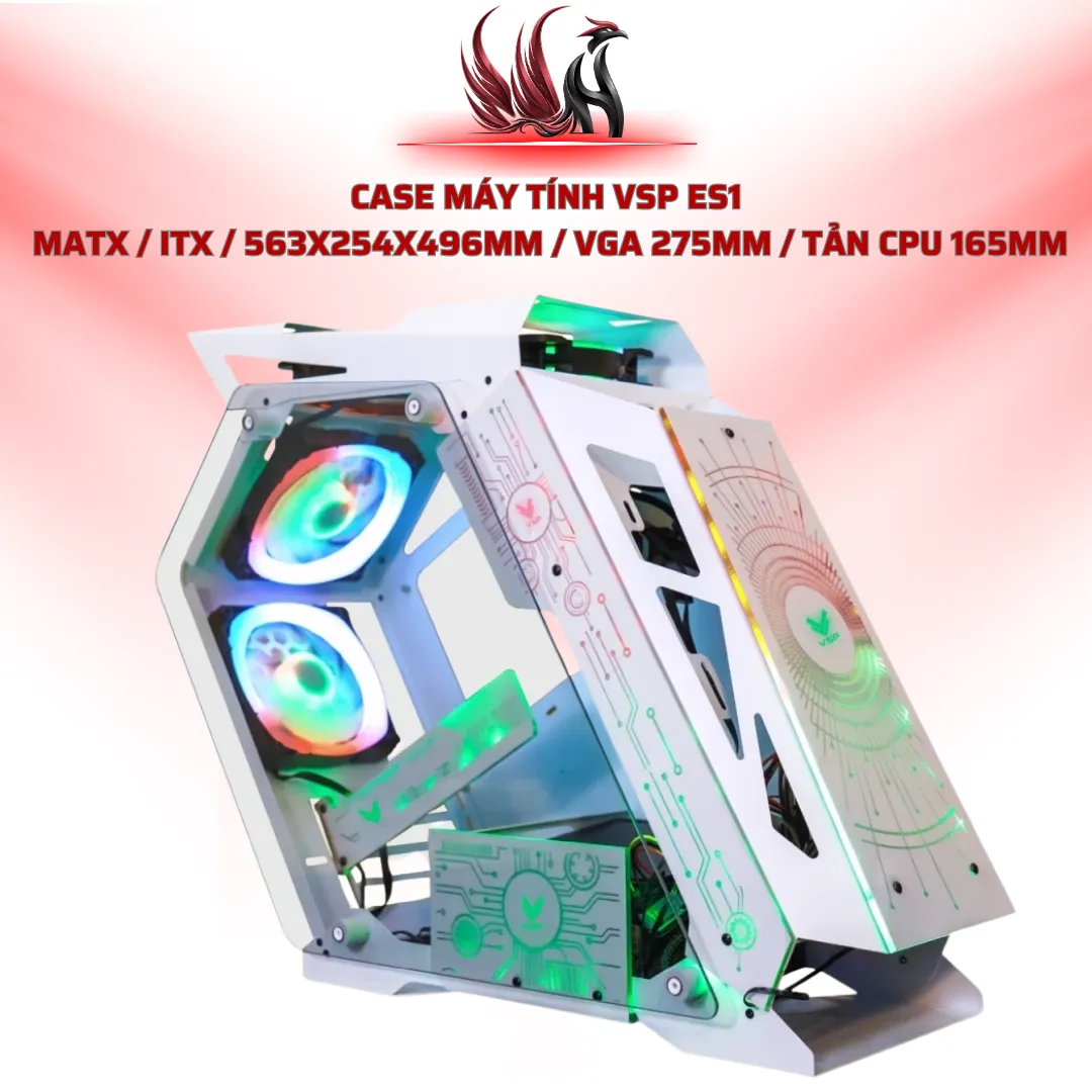 Case Máy Tính VSP ES1  MATX / ITX / 563x254x496mm / VGA 275mm / Tản CPU 165mm| HOCO STORE PC