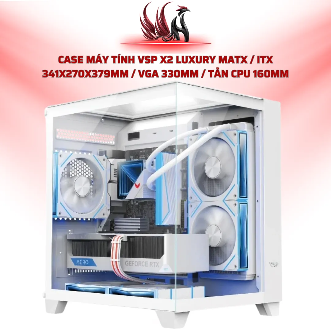 Case Máy Tính vsp Aqual X2-M MATX / ITX 325x270x330mm / VGA 320mm / Tản CPU 165mm | HOCO STORE PC