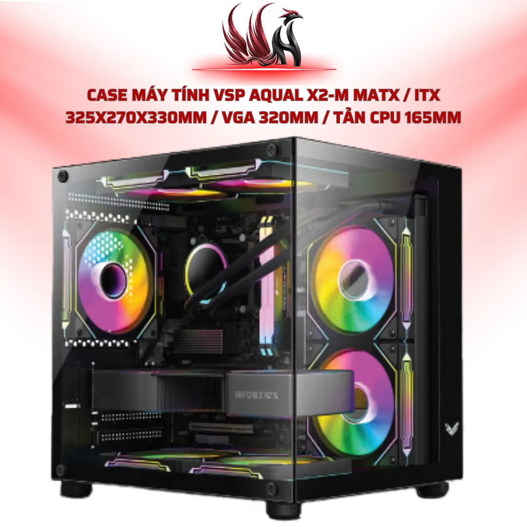 Case Máy Tính vsp Aqual X2-M MATX / ITX 325x270x330mm / VGA 320mm / Tản CPU 165mm | HOCO STORE PC