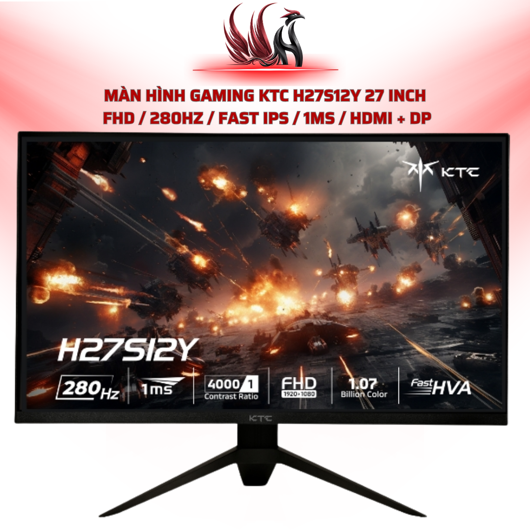 Màn Hình Gaming KTC H27S12Y 27 Inch  FHD / 280Hz / Fast IPS / 1ms / HDMI + DP | HOCO STORE PC