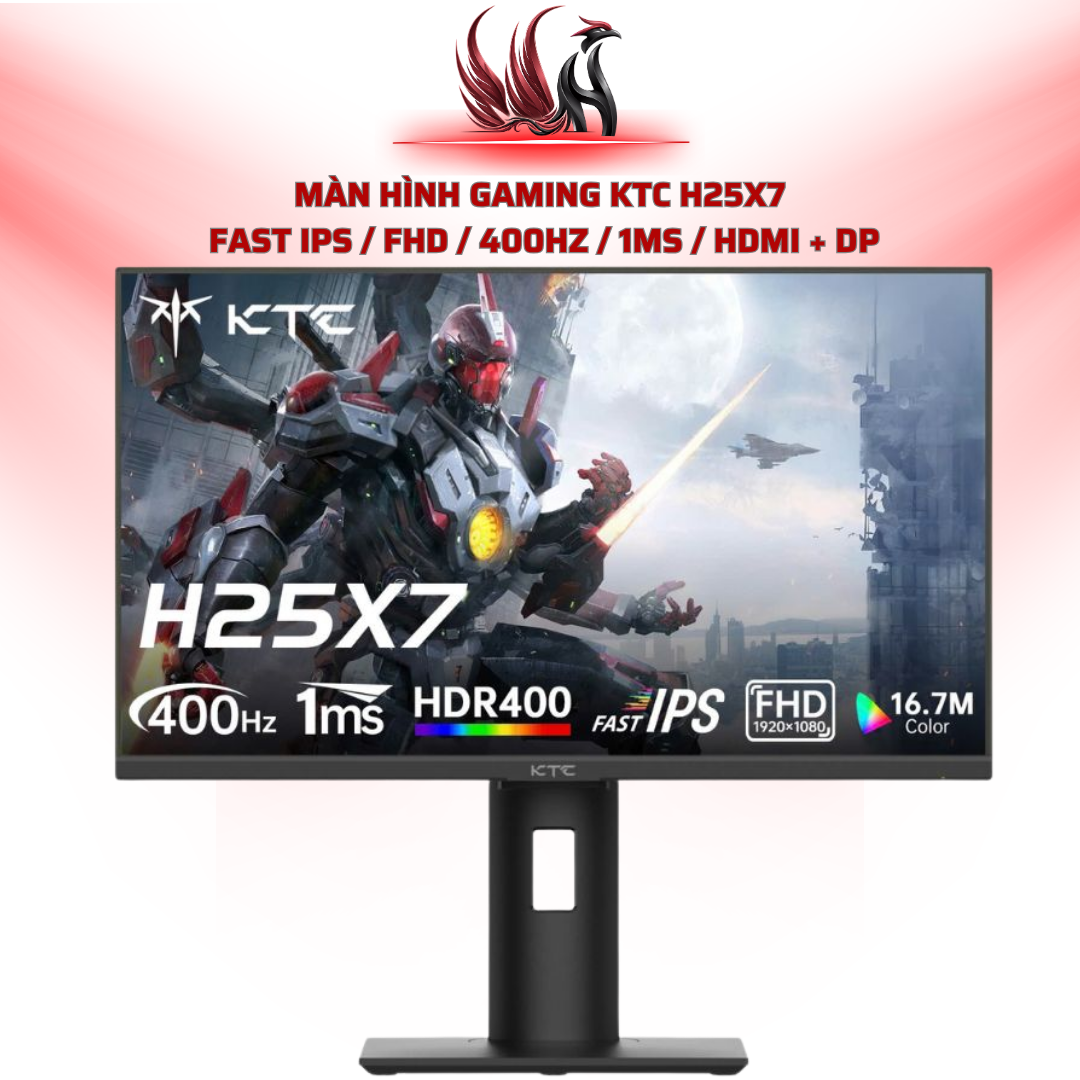 Màn Hình Gaming KTC H25X7  Fast IPS / FhD / 400HZ / 1ms / HDMI + DP  | HOCO STORE PC 