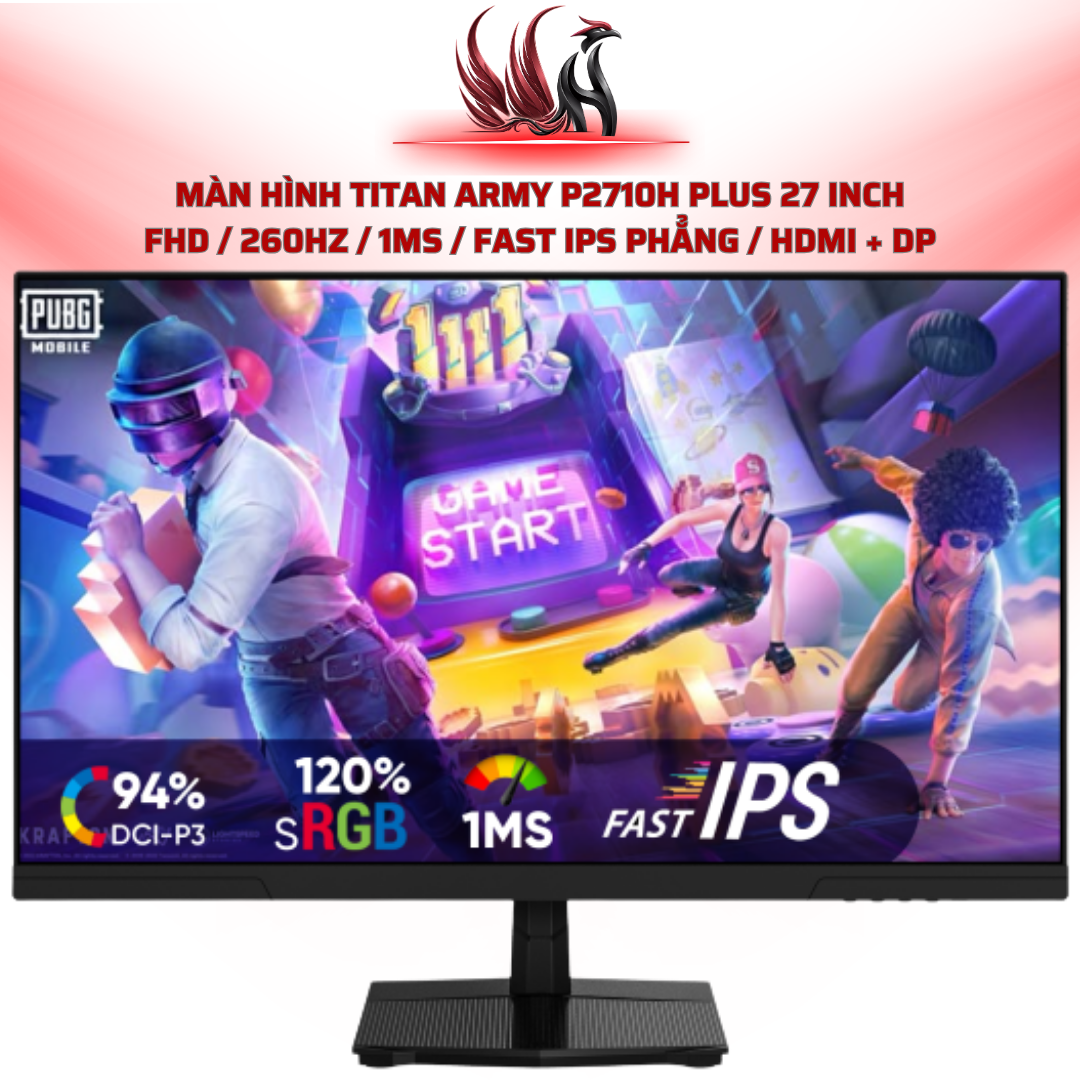 Màn Hình TITAN ARMY P2710H PLUS 27 Inch FHD / 260Hz / 1ms / Fast IPS Phẳng / HDMI + DP | HOCO STORE PC